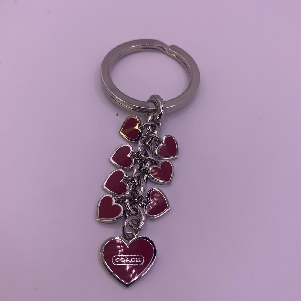 Coach Mini Red Hearts Keychains